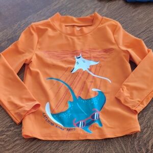 Carters Orange Swim Shirt with Stingray Design